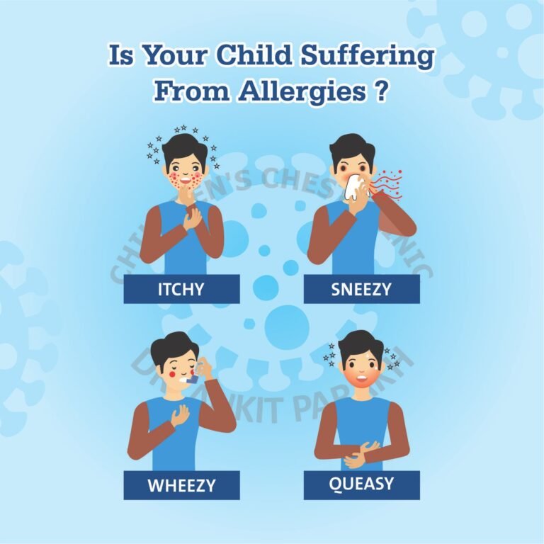 Is your child suffering from any allergies? Is he itchy, wheezy, sneezy or queasy?