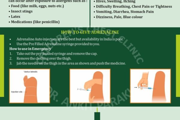 allergy symptoms or anaphylaxis