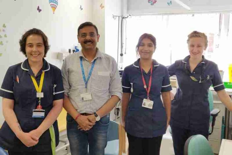 At St Mary Hospital, London. Pediatric Allergy Day Care unit with Clinical Nurse Specialist