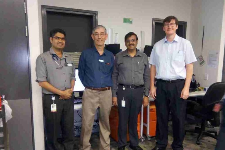 Dr SaiKiran (left) Sleep Fellow LCCH, Gordon Williams Chief Sleep Scientist LCCH, Dr Ankit Parakh, Dr David Kilner (Right) Consultant Pediatric Respiratory & Sleep, LCCH